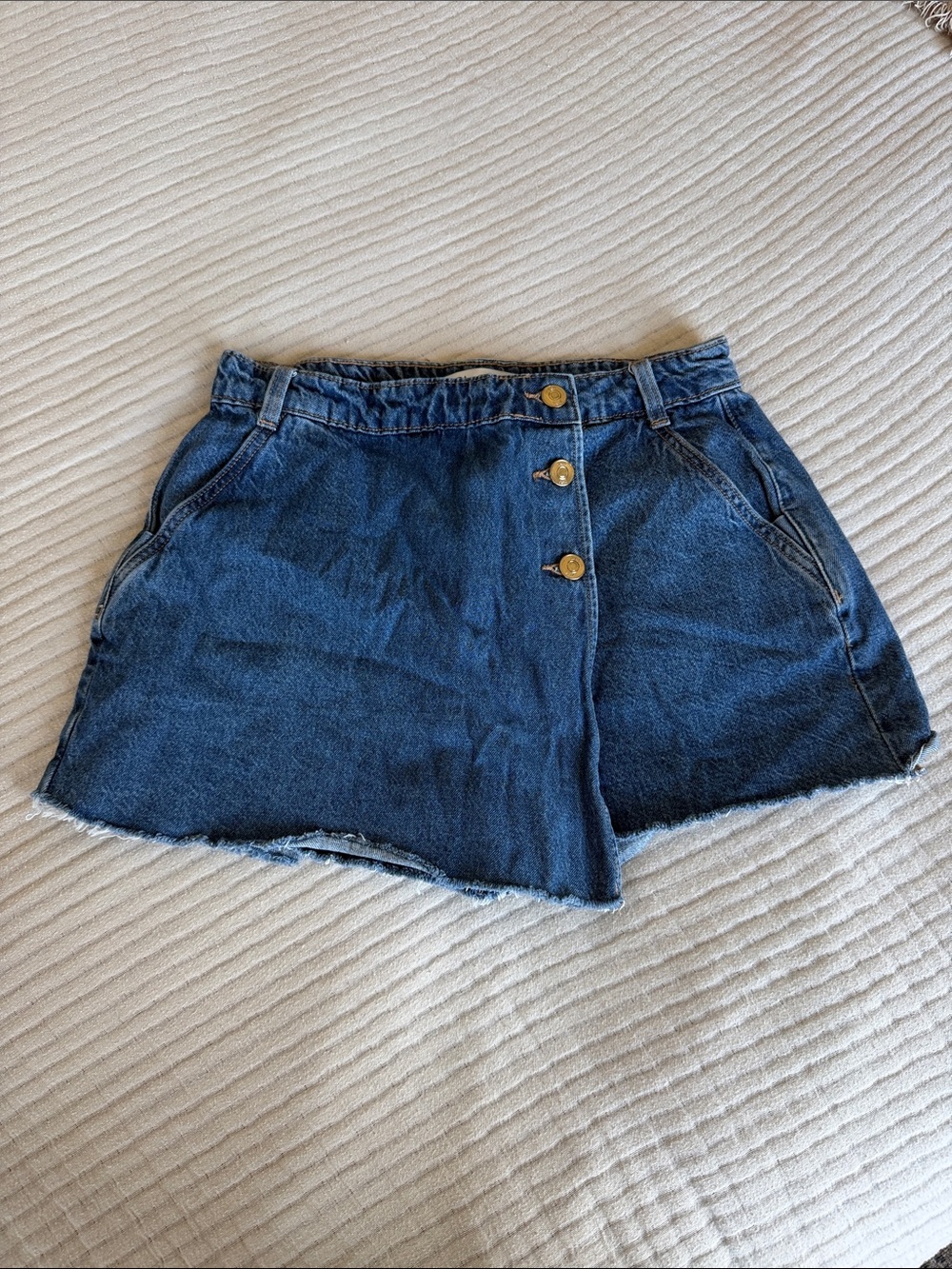 Zara Dark Denim Mini Skort